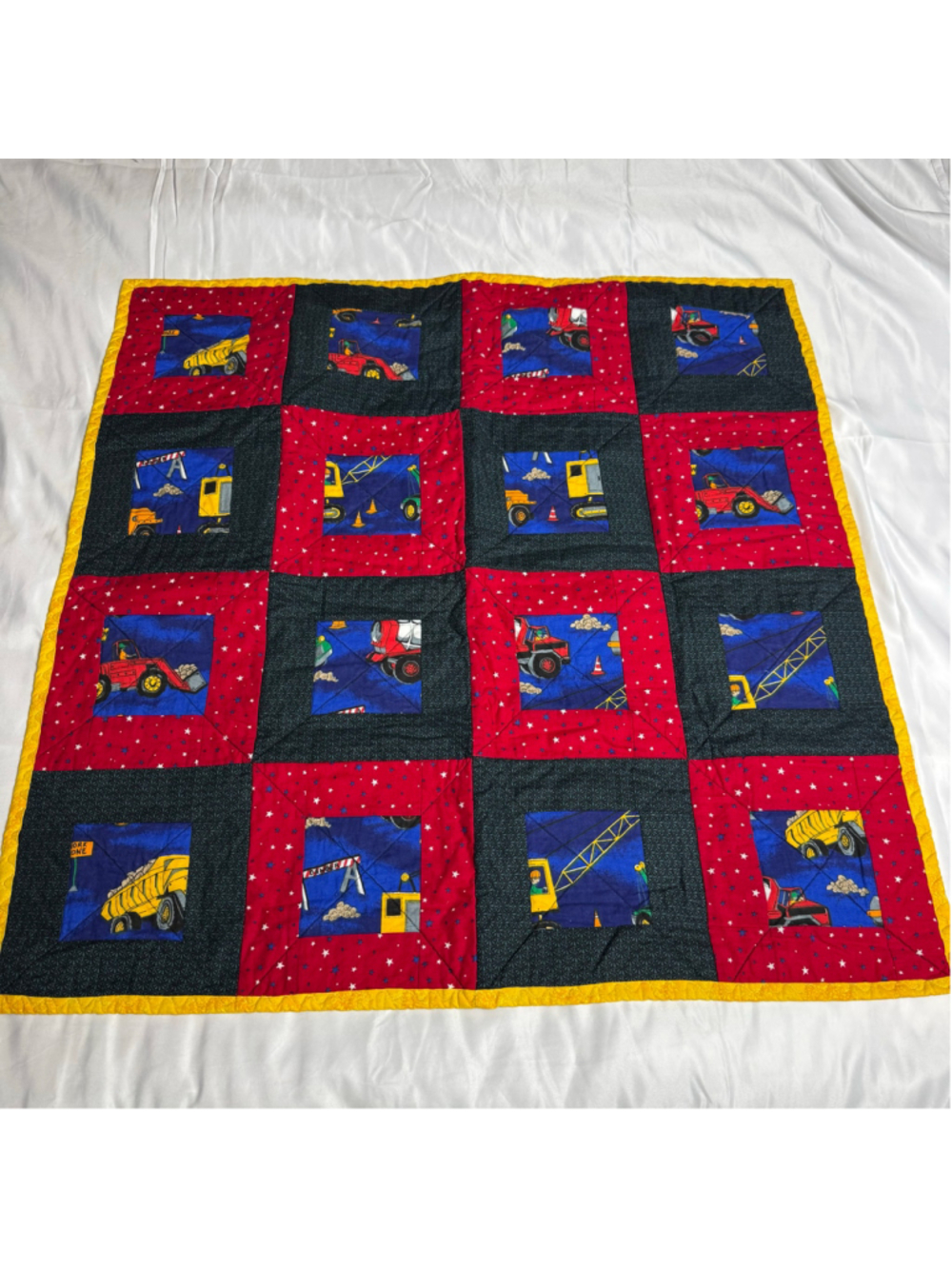 Tender Loving Care Kids Construction Quilt Blanket Red Blue One Size